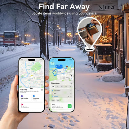 Wireless Charging Wallet Tracker Card, 12-Month Battery, Android & iOS