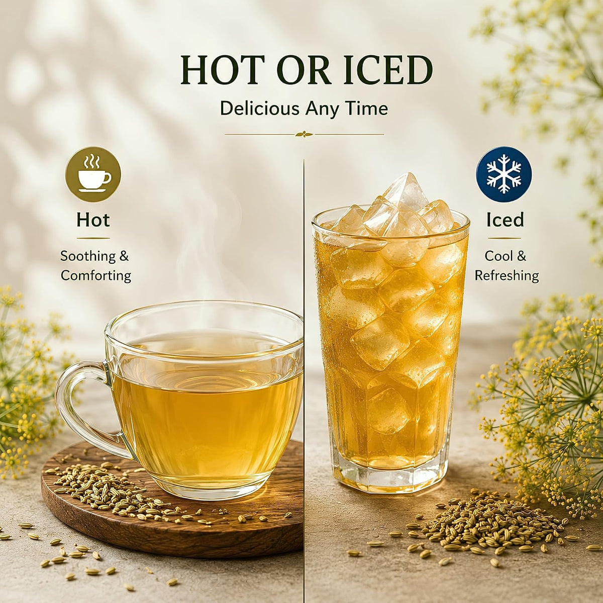 AVYROMA Premium Organic Fennel Seed Tea - Natural Herbal Infusion for Detox, Digestive Health - Caffeine-Free, Herbal Tea, 100% Pure and Natural Ingredients, 30 Teabags