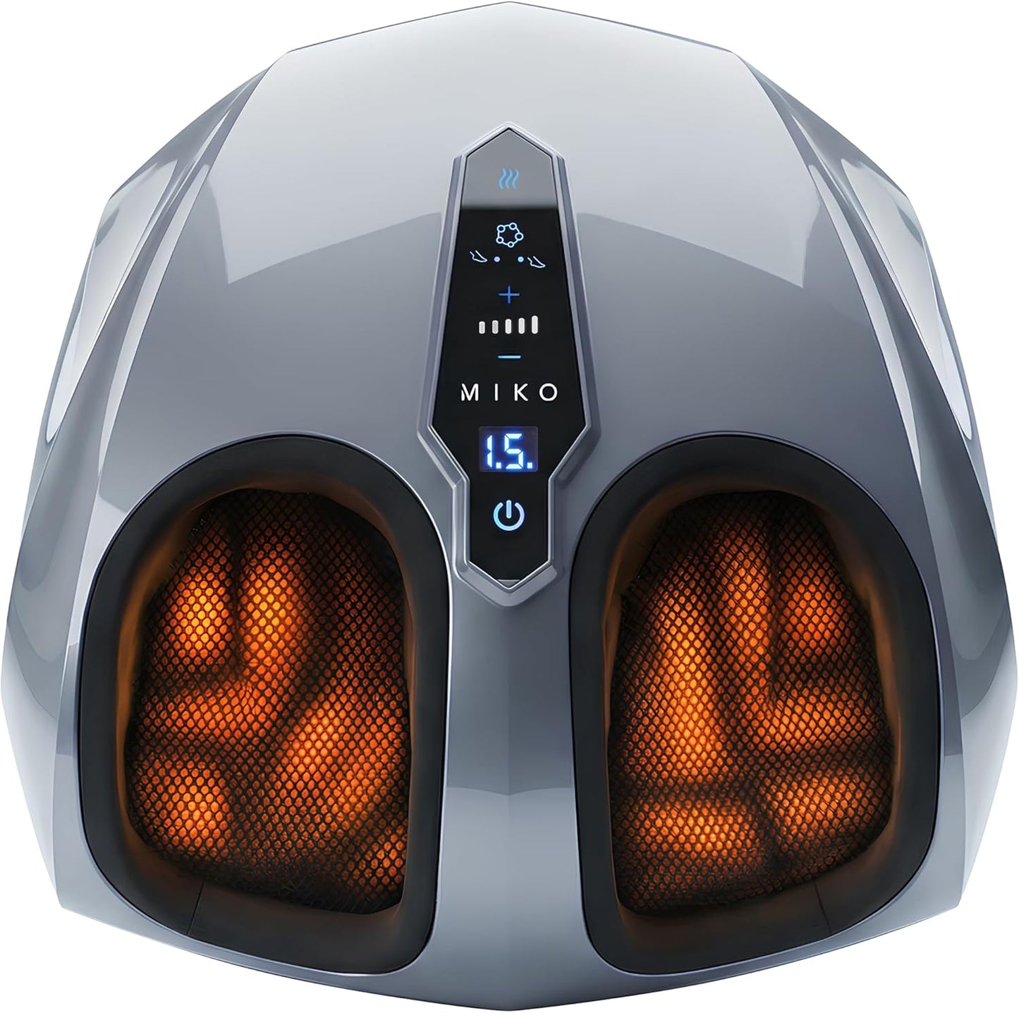 MIKO Foot Massager Machine with Deep-Kneading, Compression, Shiatsu, and Heat for Plantar Fasciitis, Neuropathy - Fits up to Men Size 12