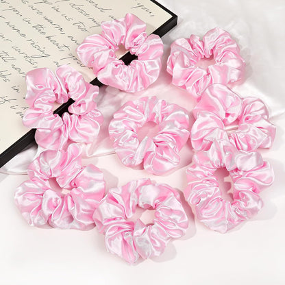 16 Pcs Scrunchies for Women - Black Satin Silk Scrunchies for Girls Hair Ties Elastics Bands Ponytail Holder Hair Accessories