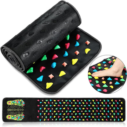 BBTO Foot Massage Mat Reflexology Walk Stone Road for Acupressure Foot Massage Acupoint Mat for Long Sitting Elderly Students and Office Workers(55.12 x 13.78 Inches)
