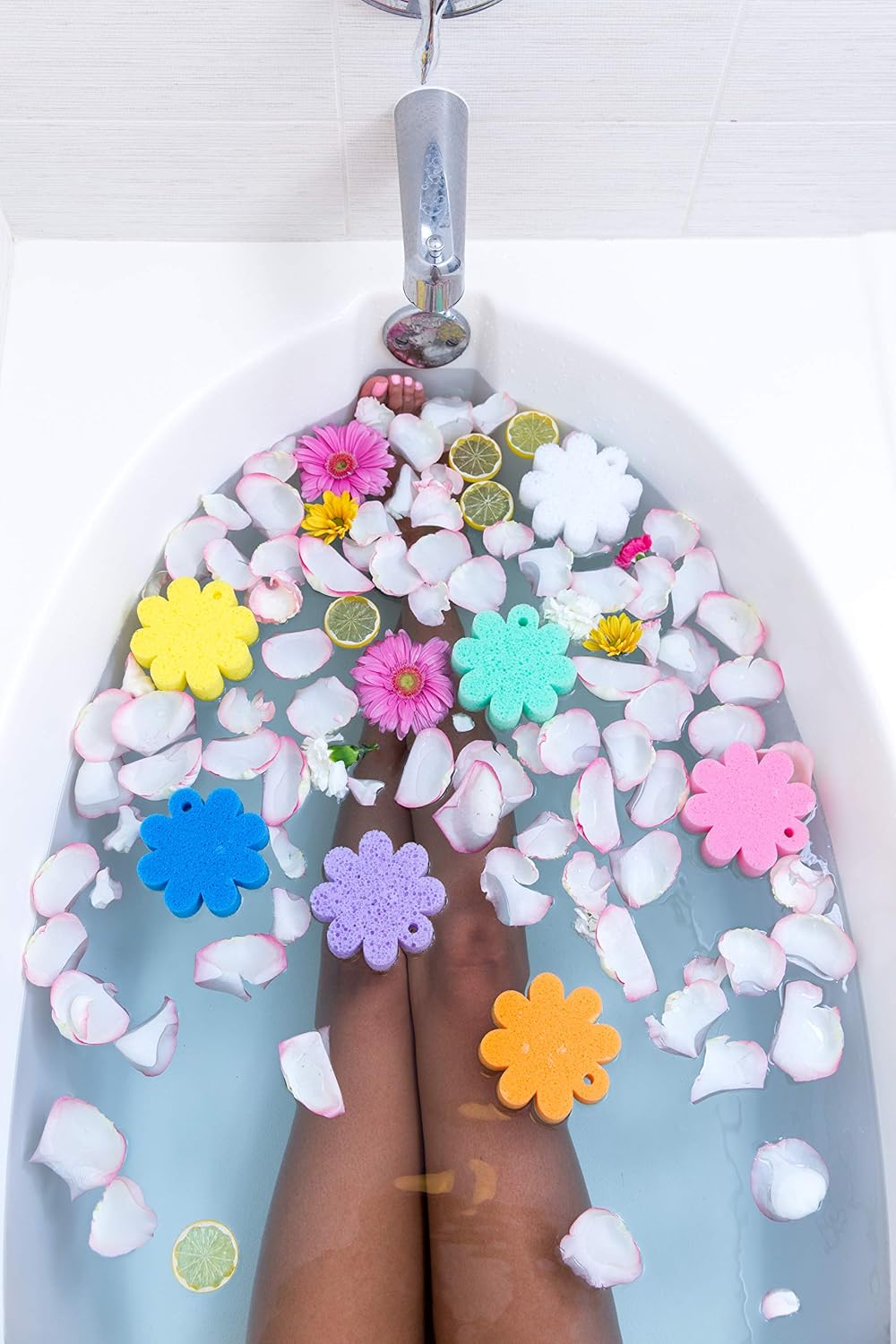 Spongellé French Lavender Wild Flower Bath Sponge | Built-in Body Wash & Body Scrubber, Shower Loofah Sponge for Women | 14+ uses