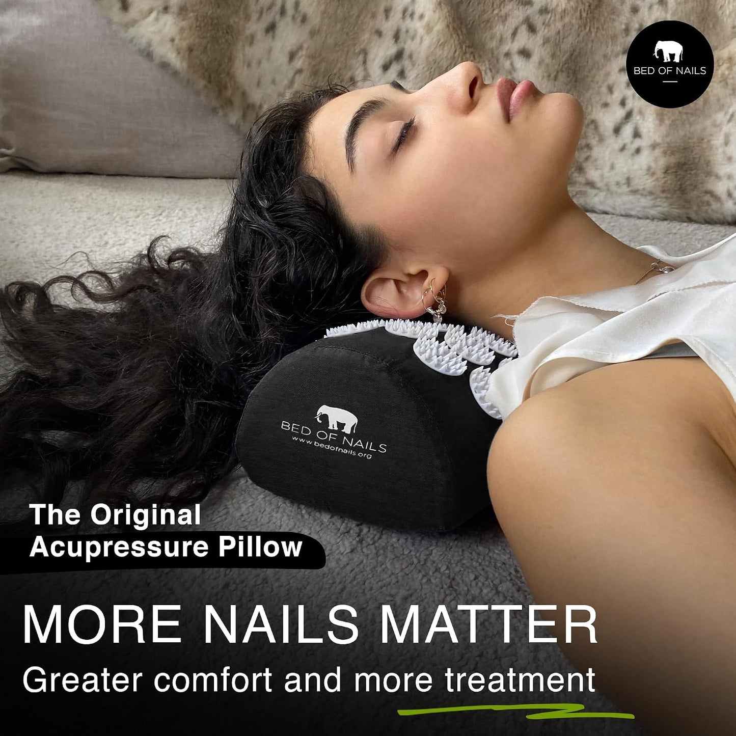 Bed of Nails Mat and Pillow Set – Original Bon Acupressure Design with 10962 Precision Nails, Mat: 28.5 x 16.5 x 1", Pillow: 14.5 x 6 x 4", Green