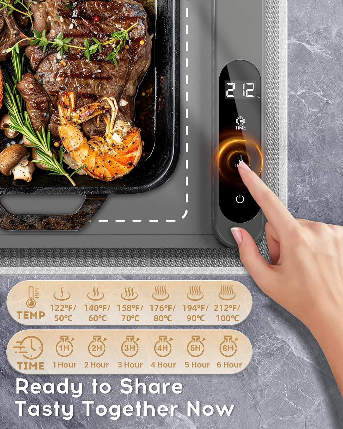 Warming Mat For Food Extra Large 36"x16" 580W Food Warming Mat With Heat Resistant Pad,Chafing Dishes for Buffet 6 Temp 6 Hour,Roll Up Food Warmers for Parties Buffet for Catering Gatherings
