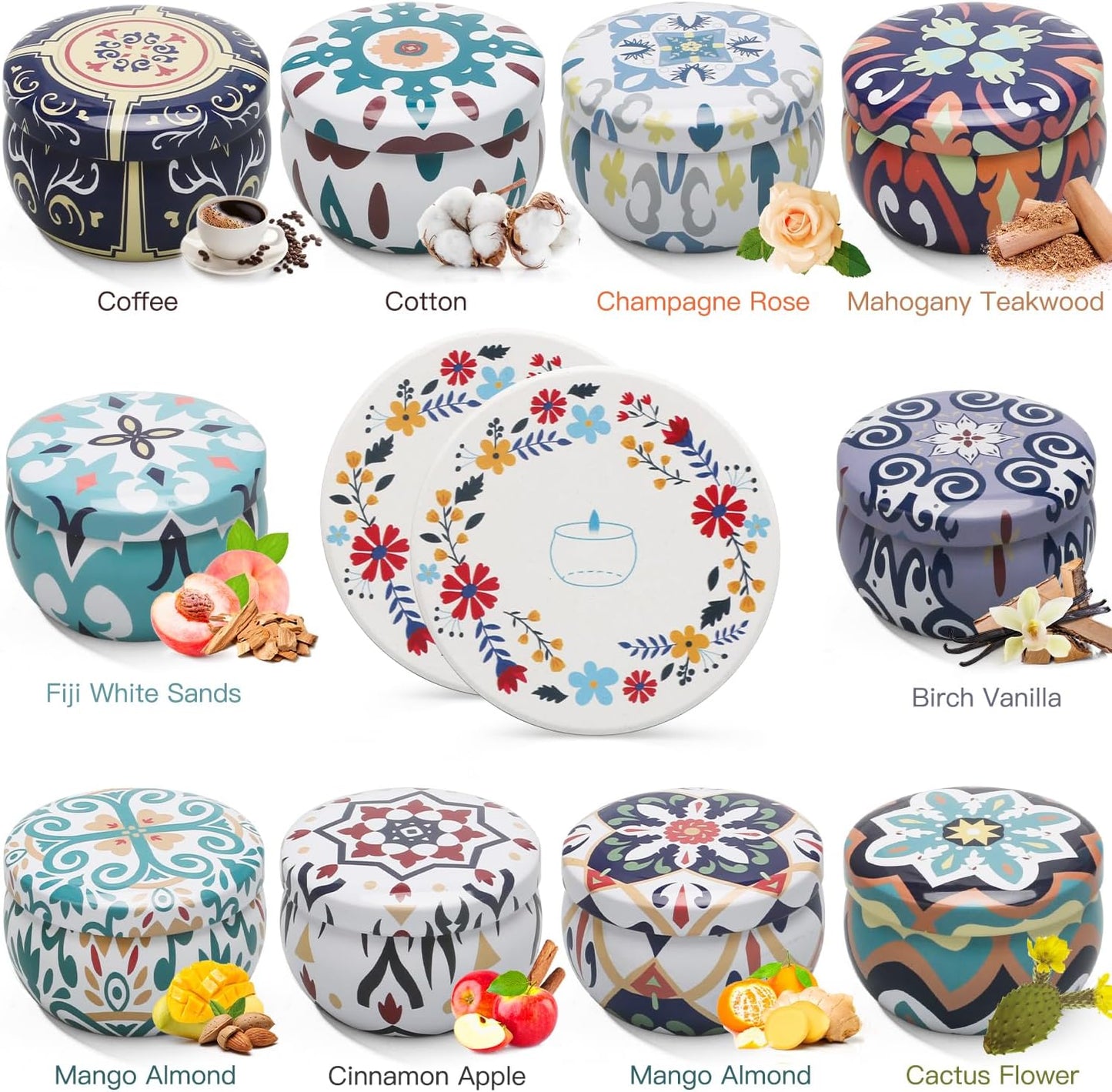 Scented Candles Gift Set, 12 Pack Soy Wax Candles for Home, 12 Scents, Aromatherapy Travel Tins with Gift Box for Women, Birthday, Housewarming, Relaxation