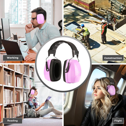 ProCase Noise Cancelling Ear Muffs SNR 33dB, Ear Hearing Protection Headphones for Adults, Sound Proof Ear Defenders for Work, Mowing, Shooters Shooting Gun Range, Construction -Black