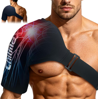 Shoulder Ice Pack Wrap for Rotator Cuff & Arm,Reusable Hot and Cold Therapy Compression Wrap and Shoulder Periarthritis Pain Relief, Fatigue Reduction,Post-Surgical Rehabilitation