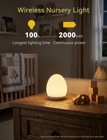 Night Light for Kids,Egg Night Light for Baby Nursery, 3-Level Dimming &30-Min Timer Portable Nursery Night Lamp forBaby Nursery & Kids Bedroom,BPA Free, Eye Caring, Soft