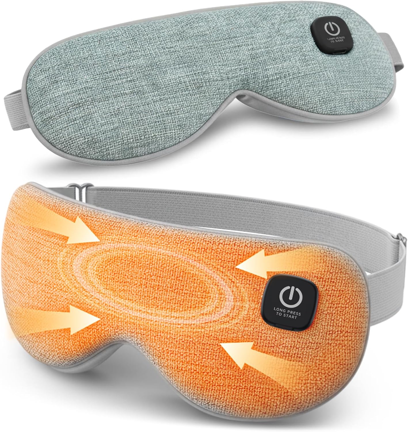 Cordless Heated Eye Mask with 1500mAh Large Battery, 4 Heat Levels & 100% Blackout for Dry Eyes Relief, Fast Heating Eye Heating Pad with 2 Washable Covers for Sleep, Travel, MGD, Blepharitis