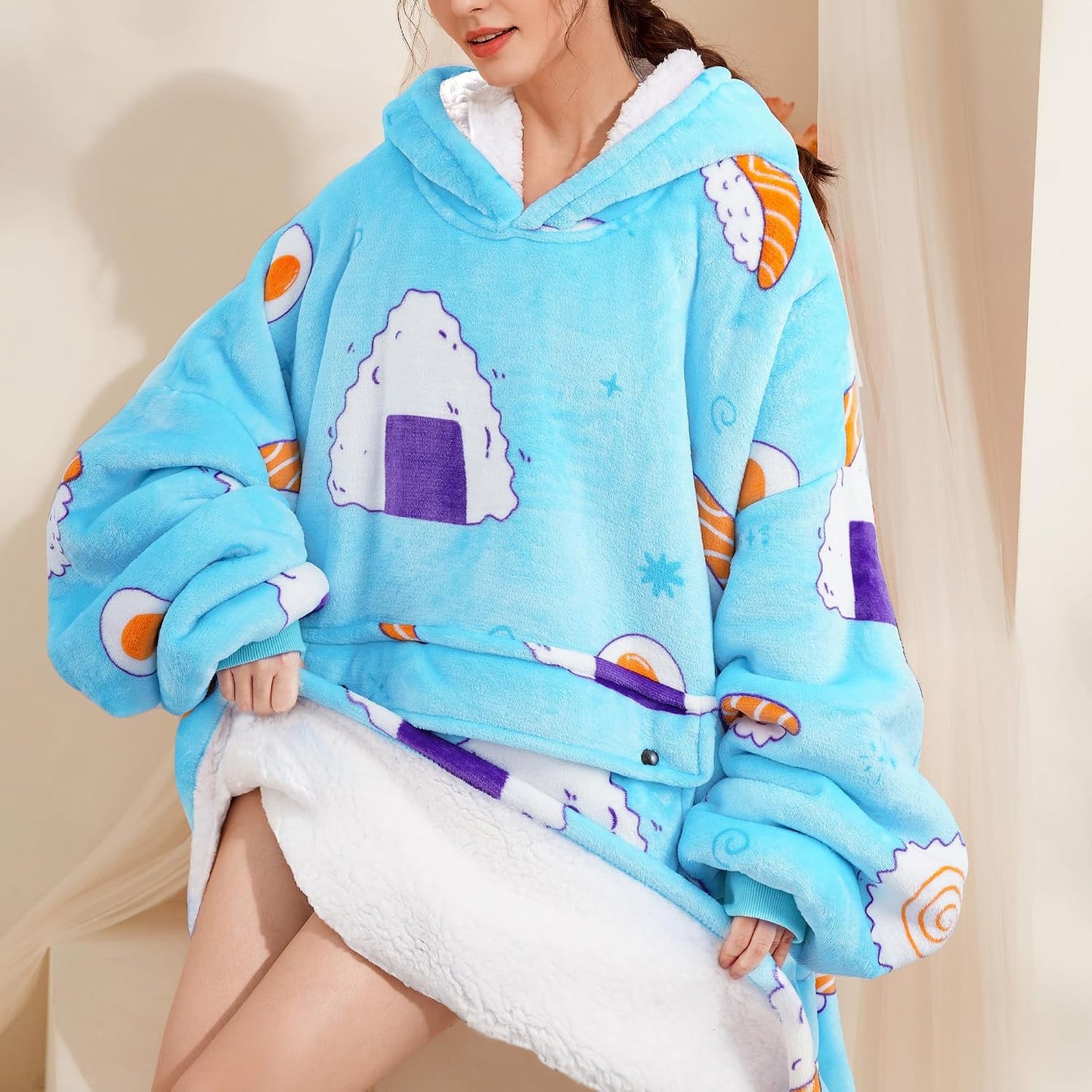 Narecte Cozy Oversized Blanket Hoodie Wearable Blanket Adults Soft Hooded Blanket Hoodie Birthday Gifts for Women Christmas - Colors A