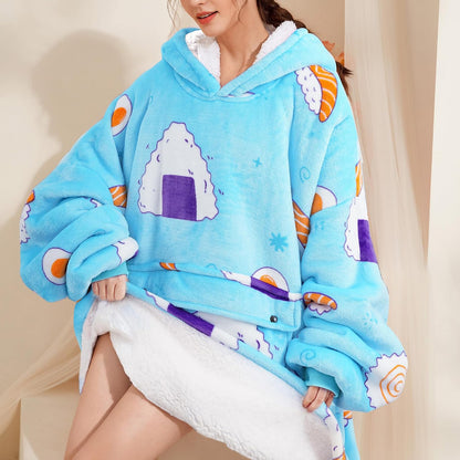 Narecte Cozy Oversized Blanket Hoodie Wearable Blanket Adults Soft Hooded Blanket Hoodie Birthday Gifts for Women Christmas - Colors A