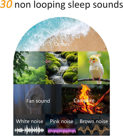 10-60 Mins Simulated Sunrise Alarm Clock: Gentle Wake Up Light with Adjustable Brightness, 32-Level Volume, Bright & Loud Enough for Dark Morning Bedroom - White Noise Machine with 30 Soothing Sounds