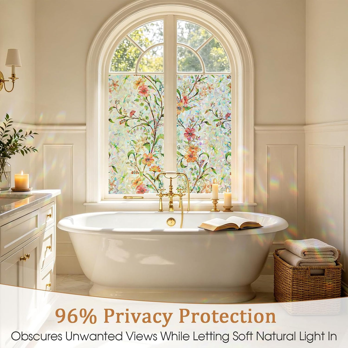 Coavas Blackout Window Privacy Film, Geometric Pattern, 11.8" x 78.7"