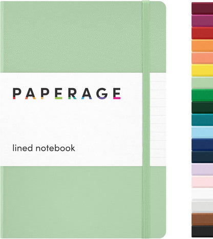 PAPERAGE Lined Journal Notebook, Hardcover Journal for Women & Men, 160 Pages, (5.6 in x 8 in), College Ruled Journaling Notebook for Work, School Supplies & Note Taking, (Black)