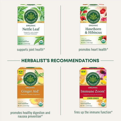 Traditional Medicinals Organic Turmeric with Meadowsweet & Ginger Herbal Tea, Supports A Healthy Response To Inflammation,16 Count (Pack of 6)