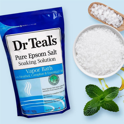 Dr Teal's Epsom Salt Bath Soaking Solution, Eucalyptus and Lavender, 2 Count, 3lb Bags - 6lbs Total