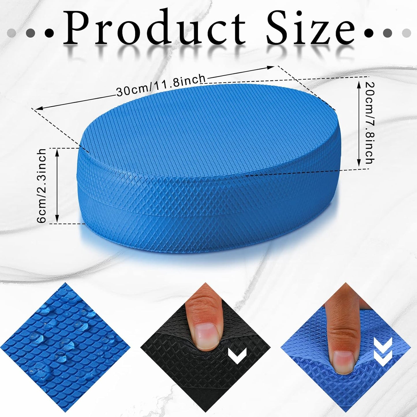 Deekin 2 Pcs Foam Balance Pad Non Slip Stability Trainer Pad Oval Balance Board Exercise for Cushion Physical Rehabilitation Core Strength Training Device for Women Men