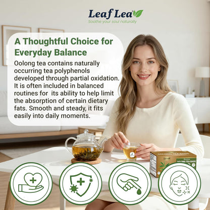 LeafLea Oolong Tea Bags, Post-Meal Comfort & Daily Ease, 80 Count