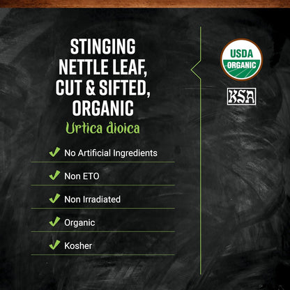 Frontier Co-op Stinging Nettle Leaf, Cut and Sifted - for Teas, Soups, Smoothies and Stir Fry - Kosher | 8 Ounce (Pack of 1)