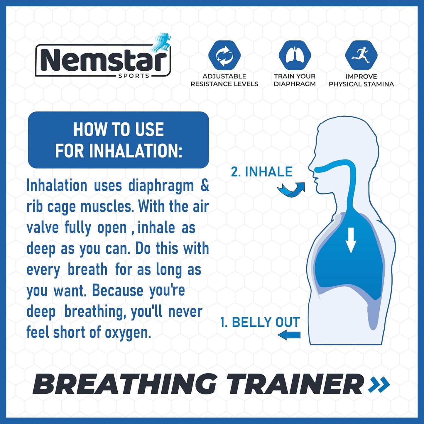 Compact Breathing Exercise Device for Lungs Made in USA Respiratory Lung Exerciser Device with Adjustable Valve - Diaphragm & Core Trainer Device for Athletes o2 Portable Breathing Trainer