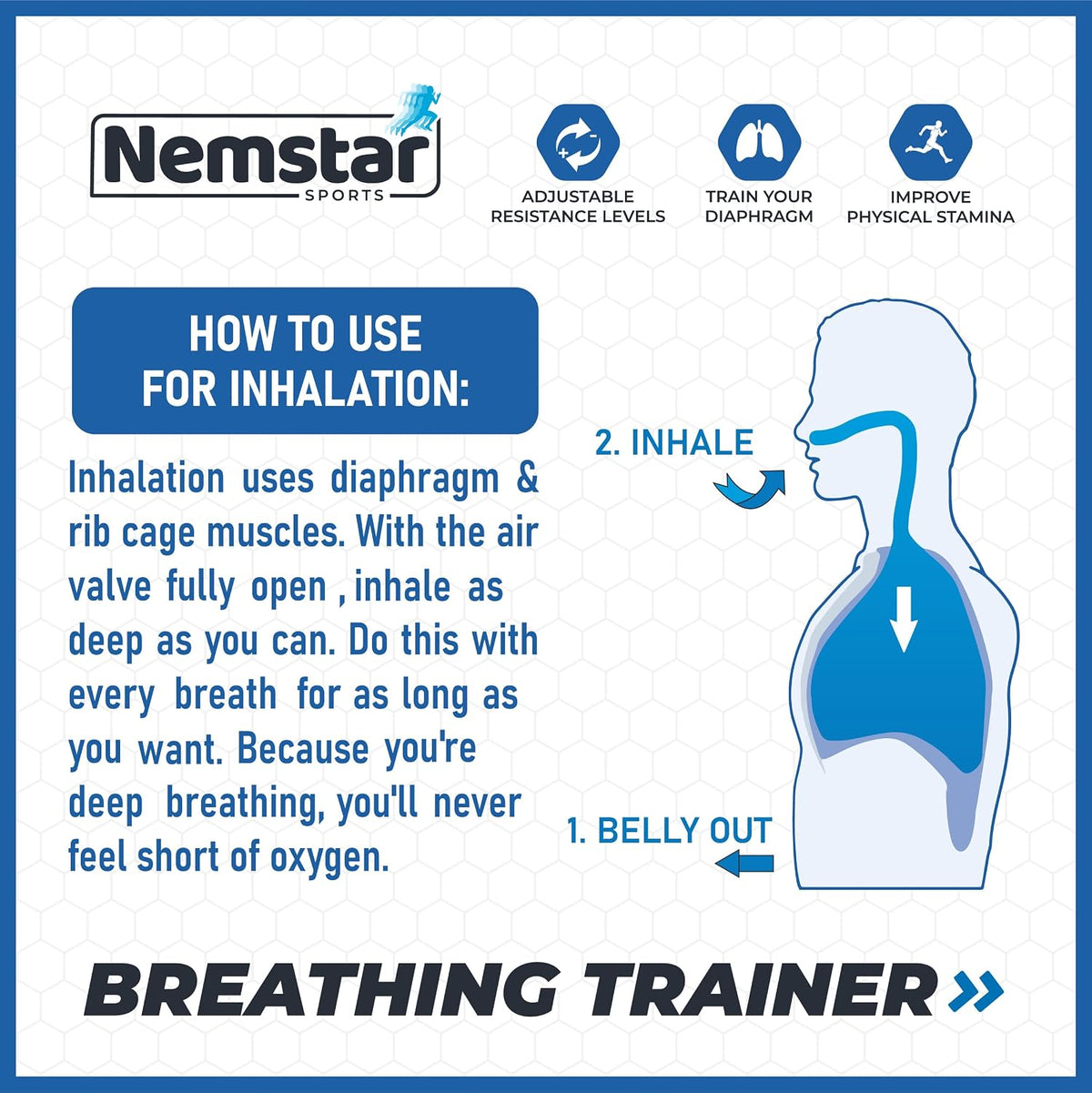 Compact Breathing Exercise Device for Lungs Made in USA Respiratory Lung Exerciser Device with Adjustable Valve - Diaphragm & Core Trainer Device for Athletes o2 Portable Breathing Trainer