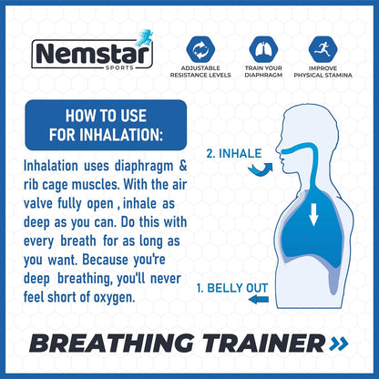 Compact Breathing Exercise Device for Lungs Made in USA Respiratory Lung Exerciser Device with Adjustable Valve - Diaphragm & Core Trainer Device for Athletes o2 Portable Breathing Trainer