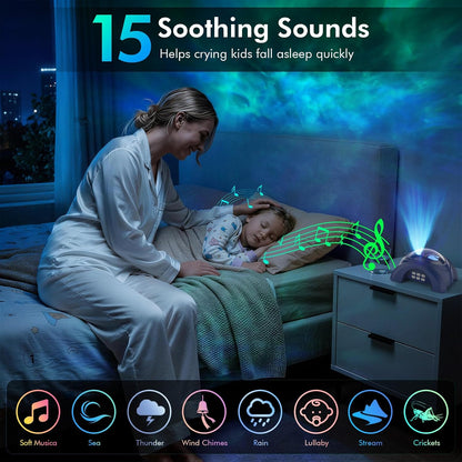 Rossetta Dual Lens Galaxy Projector, Star Projector for Bedroom with 58 Light Effects, Night Light Projector with White Noise & Bluetooth Speaker, Remote Timer, Room Decor Gift for Kids Adults Teens