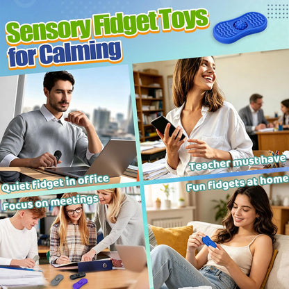 Sensory Fidget Toys for Adults 6 Pack Silicone Worry Stones for Autism ADHD Anxiety Calming Down Kids Quiet Silent Figette Stress Relief for Teacher Therapy Office Must Have Desk Figets Toys Set