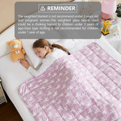 L'AGRATY Weighted Lap Pad 7lb: Small Weighted Blanket for Adults - Cooling Portable Travel Blanket for Relaxation Sleeping - Washable All-Season (29" x 24")