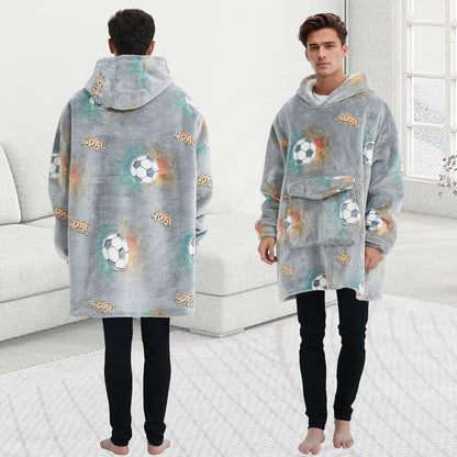 Mewkou Wearable Blanket Hoodie for Adult,Oversized Sherpa Fleece Blanket Hoodie for Women Men,Grey