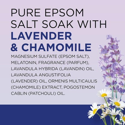 Dr Teal's Pure Epsom Salt, Melatonin Sleep Soak with Essential Oil Blend, 3 lb (Pack of 4)