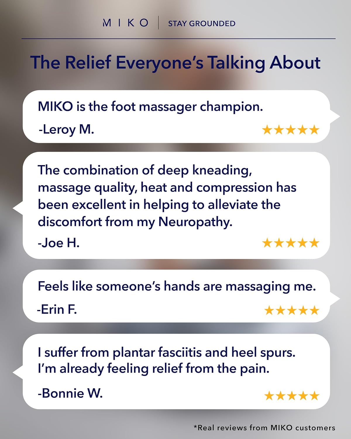 MIKO Foot Massager Machine with Deep-Kneading, Compression, Shiatsu, and Heat for Plantar Fasciitis, Neuropathy - Fits up to Men Size 12