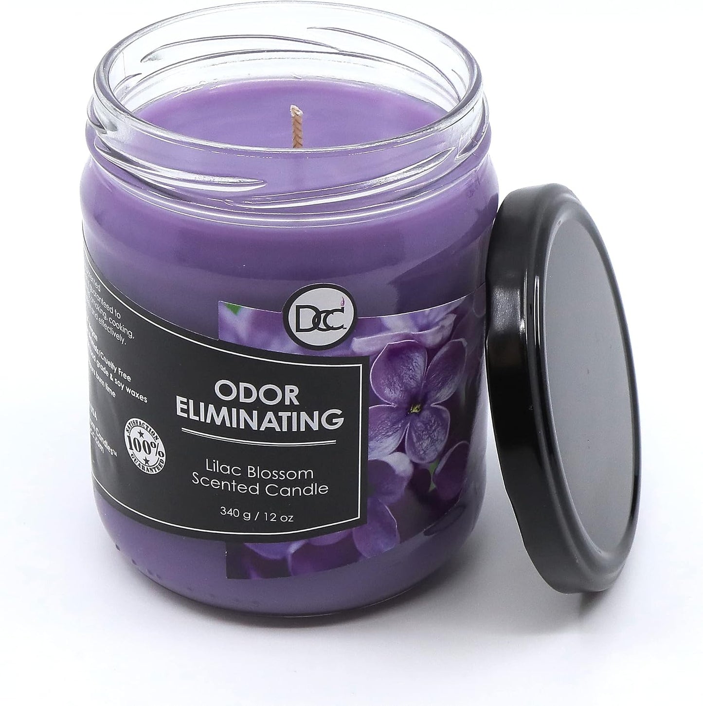 Vanilla Bean Odor Eliminating Highly Fragranced Candle - Eliminates 95% of Pet, Smoke, Food, and Other Smells Quickly - Up to 80 Hour Burn time - 12 Ounce Premium Soy Blend - Colors A
