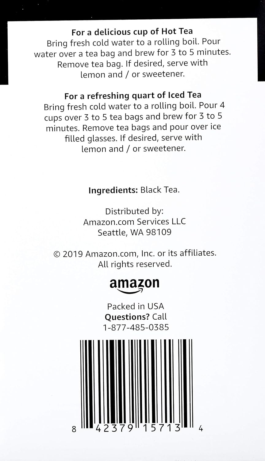 Amazon Brand - Happy Belly English Breakfast Tea Bags, 20 Count (Pack of 1)