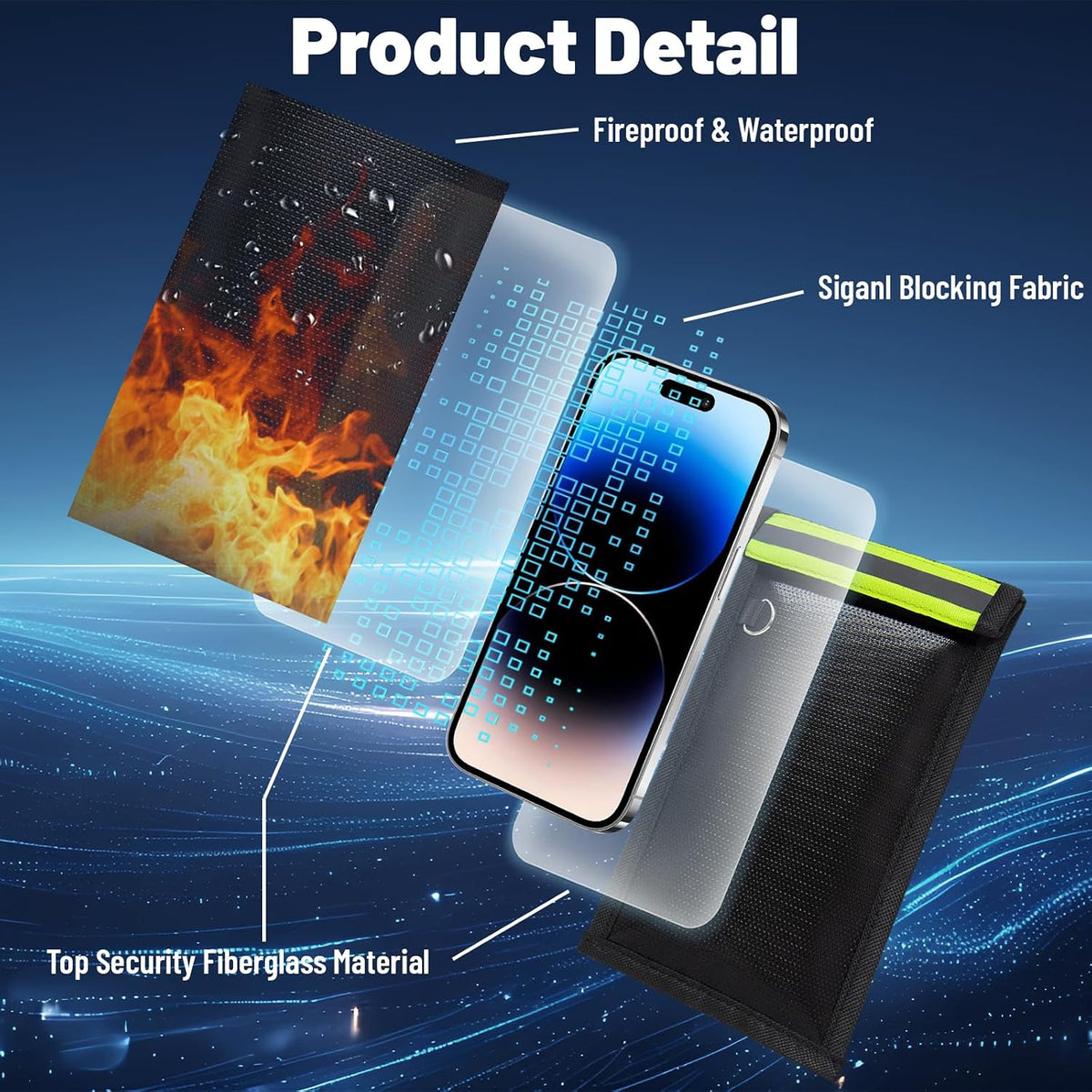 Military Grade Faraday Bags for Phones & Car Keys, Anti-Tracking Anti-Theft Signal Blocking Pouch, Faraday Key Fob Protector