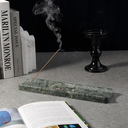 Koville Marble Incense Holder, Incense Holder for Sticks, Incense Sticks Holder Ash Catcher for Meditation Yoga SPA, Natural Stone Incense Burner, Home Table Decor (Grey)