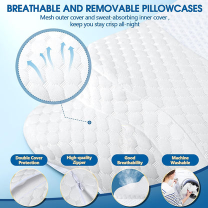 CHxxy Cervical Neck Pillow for Pain Relief Sleeping, Memory Foam Pillows