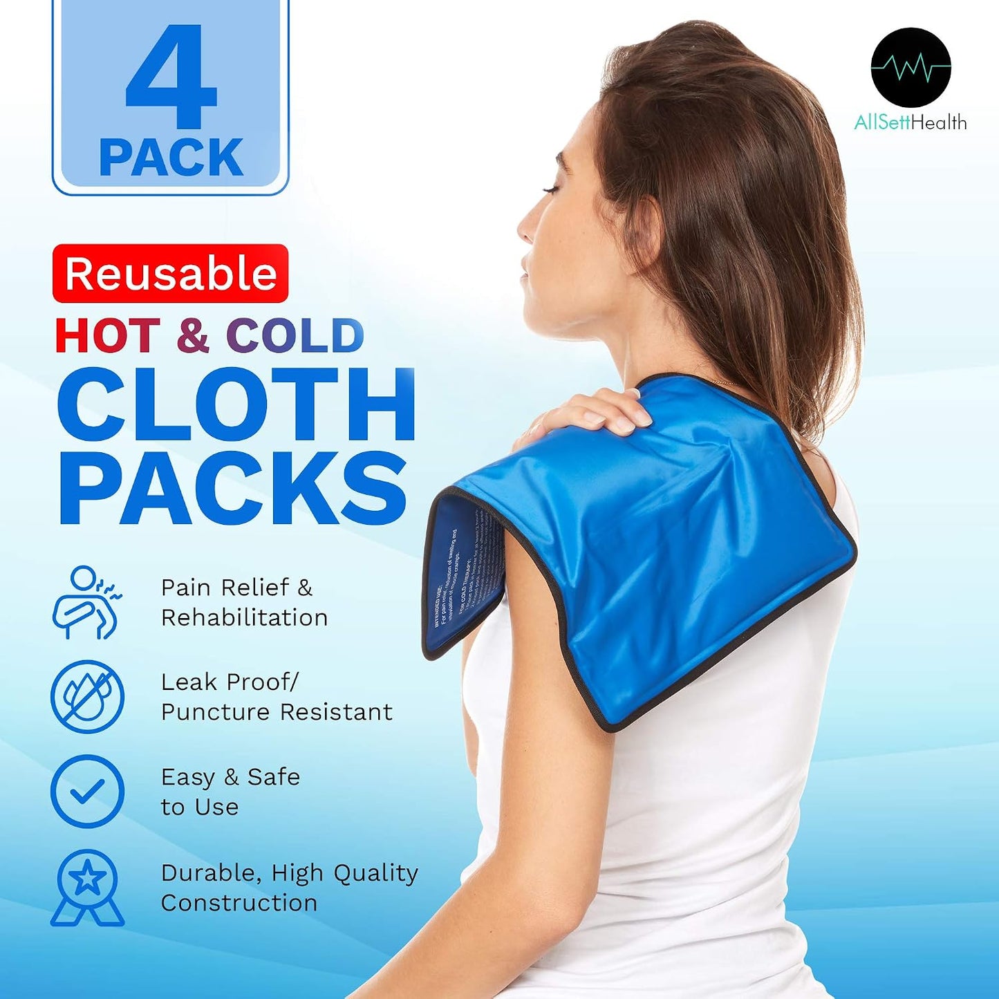 Reusable Hot and Cold Gel Ice Packs for Injuries - Gel Cold Packs for Injuries - Multiple Shapes and Sizes 7 Variety Pack