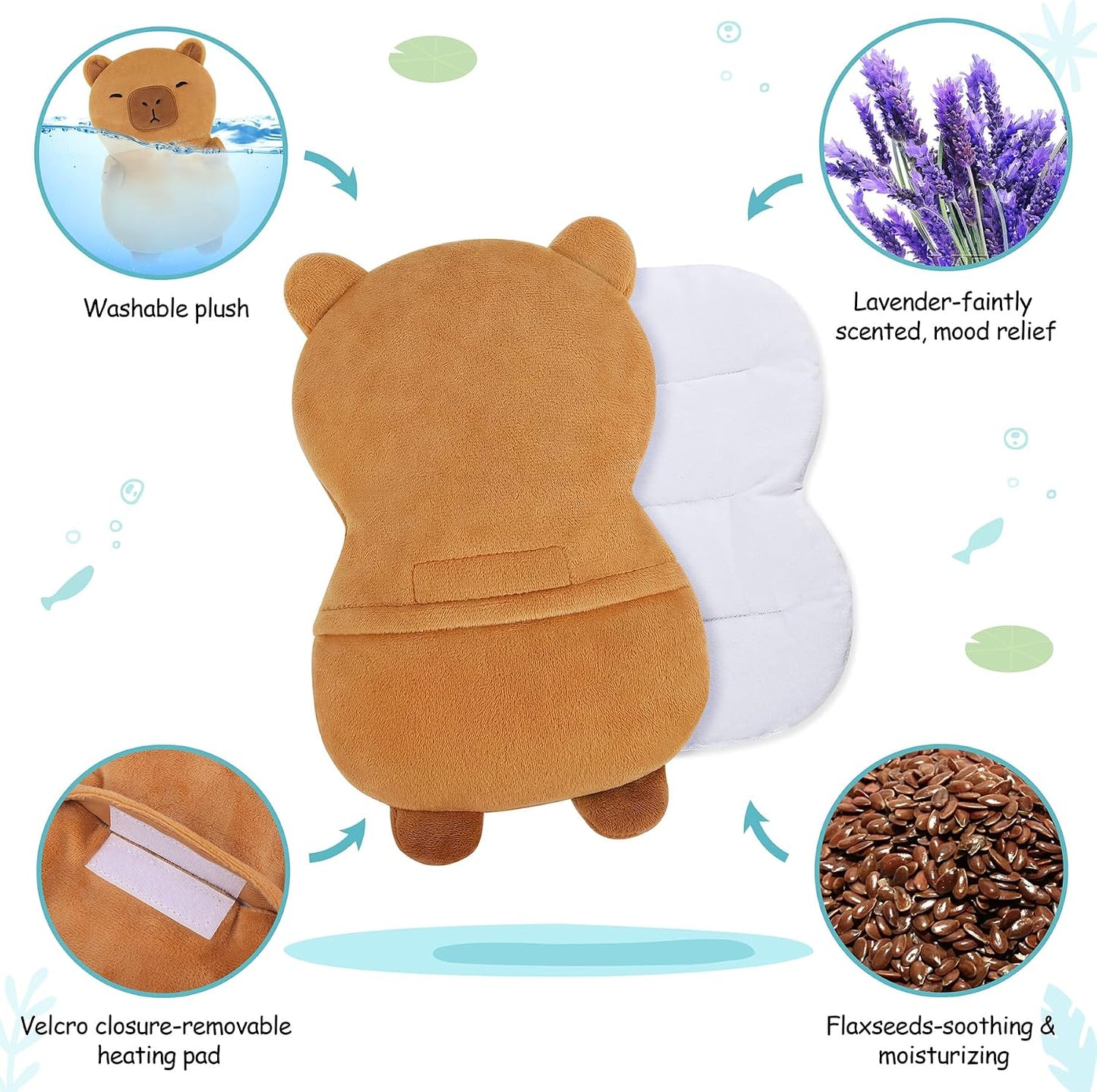 Microwave Heating Pad for Period Cramps,Otter Microwavable Heating Pad for Shoulder Neck Back Knee Pain Relief with Lavender Scented,Cute Otter Plush Toys Heat Pack for Women Kids Birthday