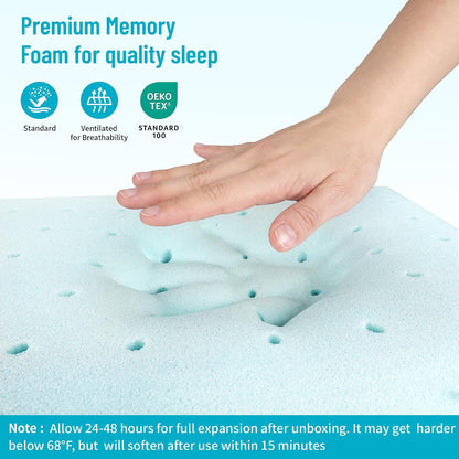 CushyOasis Memory Foam Pillows for Sleeping, Firm Bed Pillow, Standard Size
