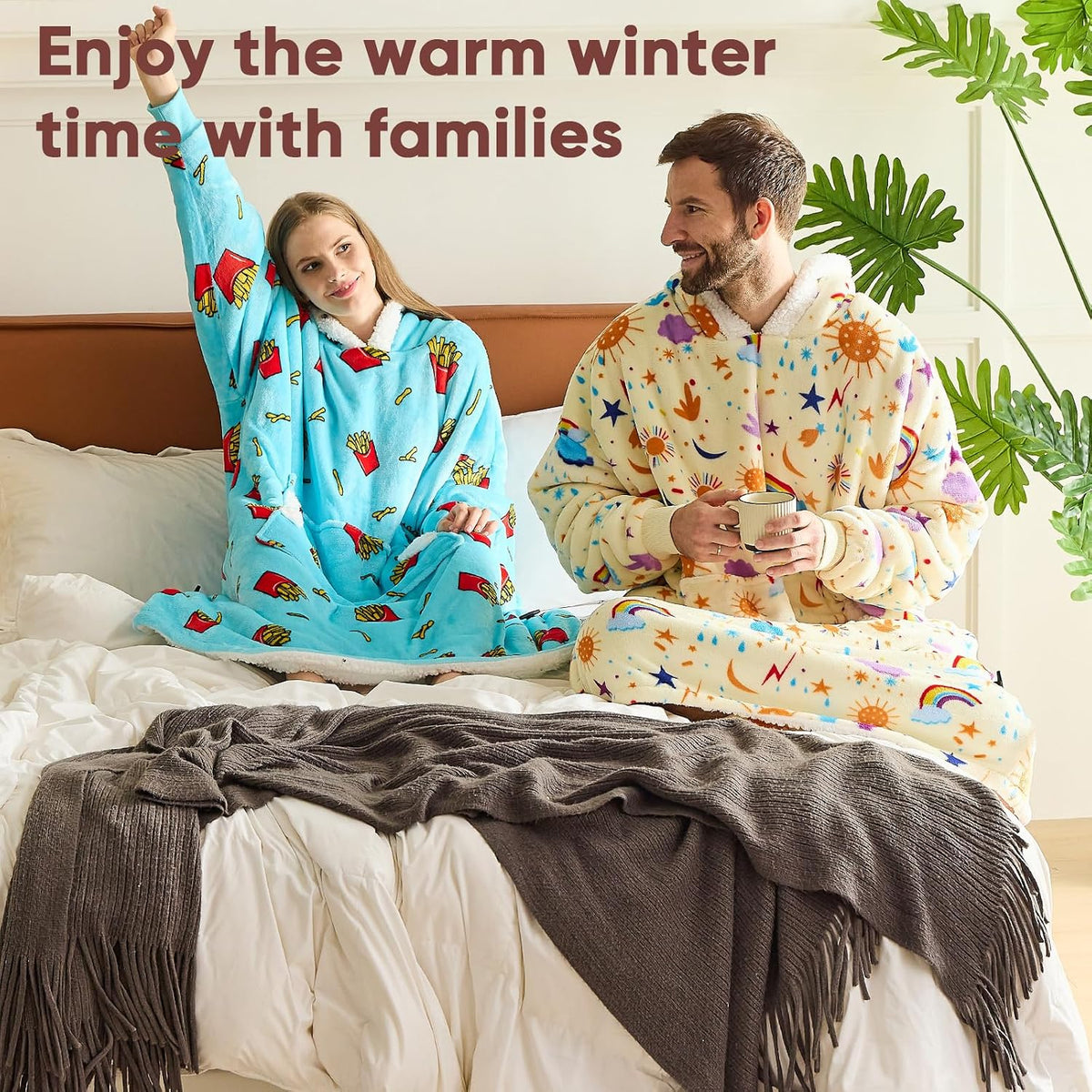 yescool Wearable Blanket Hoodie as Christmas Birthday Gifts for Women Mom - Colors A