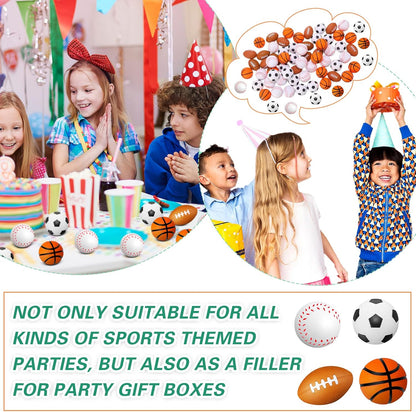 Jerify 120 Pack Mini Foam Sports Balls, Soccer Basketball Football Bulk
