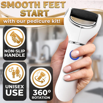Electric Foot Callus Remover Tool for Dead Skin & Cracked Heels – Battery-Operated Foot Grinder with Replaceable Roller – Pedicure Tools for Feet & Toes – Smooth Feet at Home (Batteries Not Included)