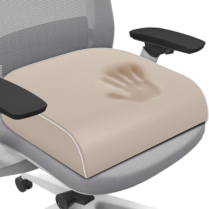 SweetSlubr Seat Cushion for Tailbone Pain Relief, Office Chair Cushion, Chair Pad, Memory Foam Large Cushion with Non-Slip Cover for Soft Support at Office Chair, Car Seat, Airplane, Black/Large