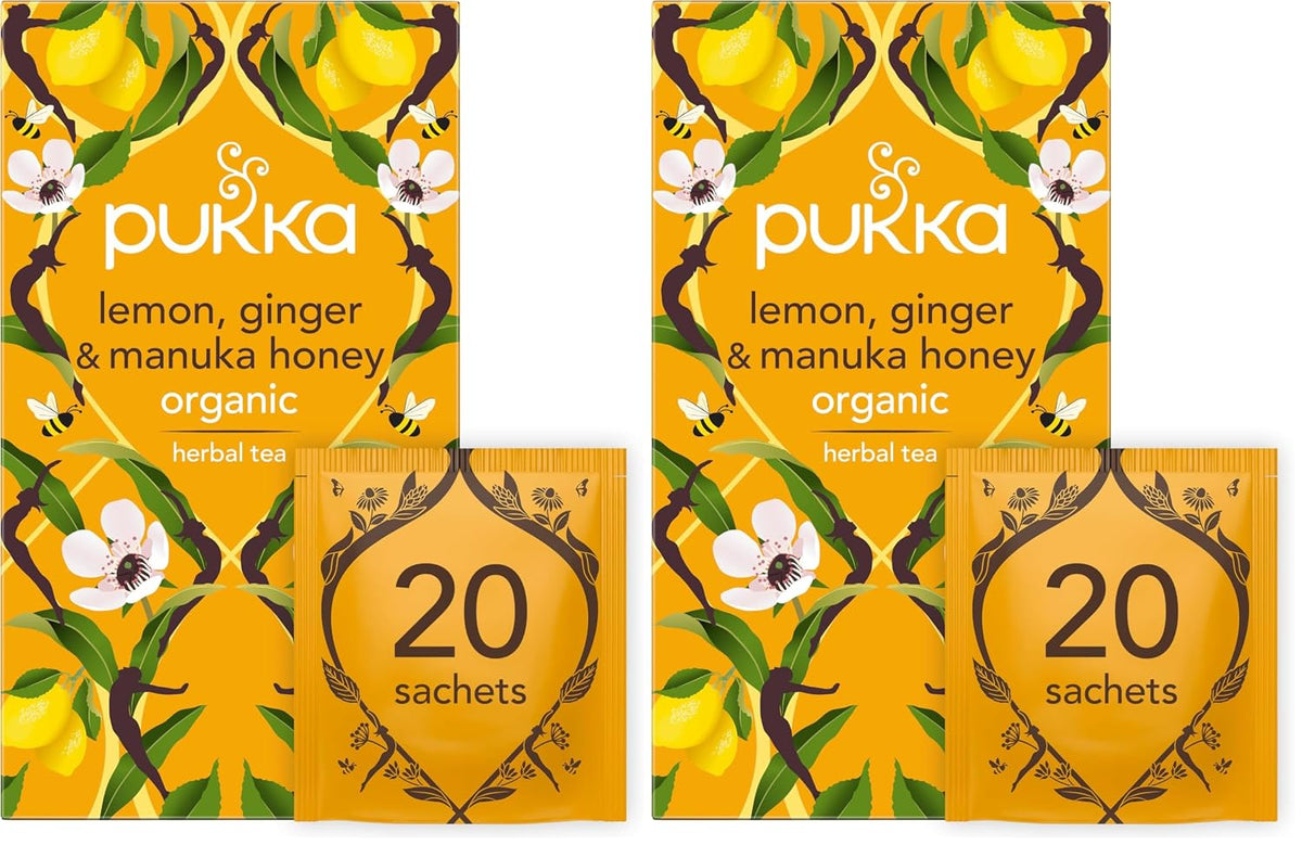 Pukka, Tea Lemon Ginger Manuka Honey Organic, 20 Count