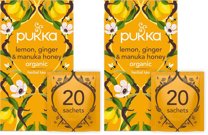 Pukka, Tea Lemon Ginger Manuka Honey Organic, 20 Count