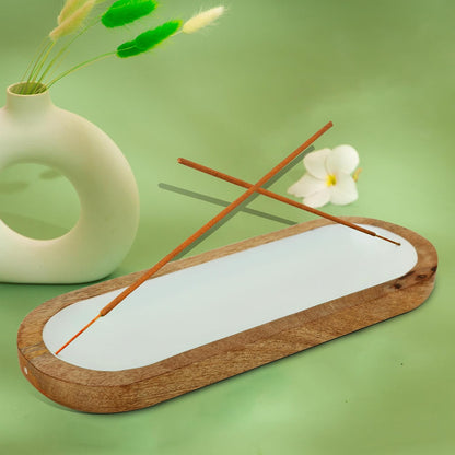 Incense Holder-Incense Burner/Ash Catcher-Handmade Wooden Insence Tray Home Decor 11x4x1.2 Inches