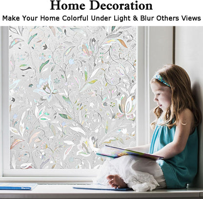 Kromapolis Blackout Window Privacy Film Total Light Blocking Room Darkening Window Covering, Removable Static Cling Frosted Glass Tint, Non-Adhesive, Black 17.5'' x 78.7''