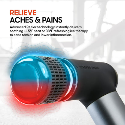 Sharper Image Powerboost Move - Mini Percussion Massage Gun| 4 Attachments, 4 Speeds, FSA Eligible| Full Body Back & Shoulder Massager| Deep Tissue Muscle Recovery| Portable Pain Relief Massage Tool
