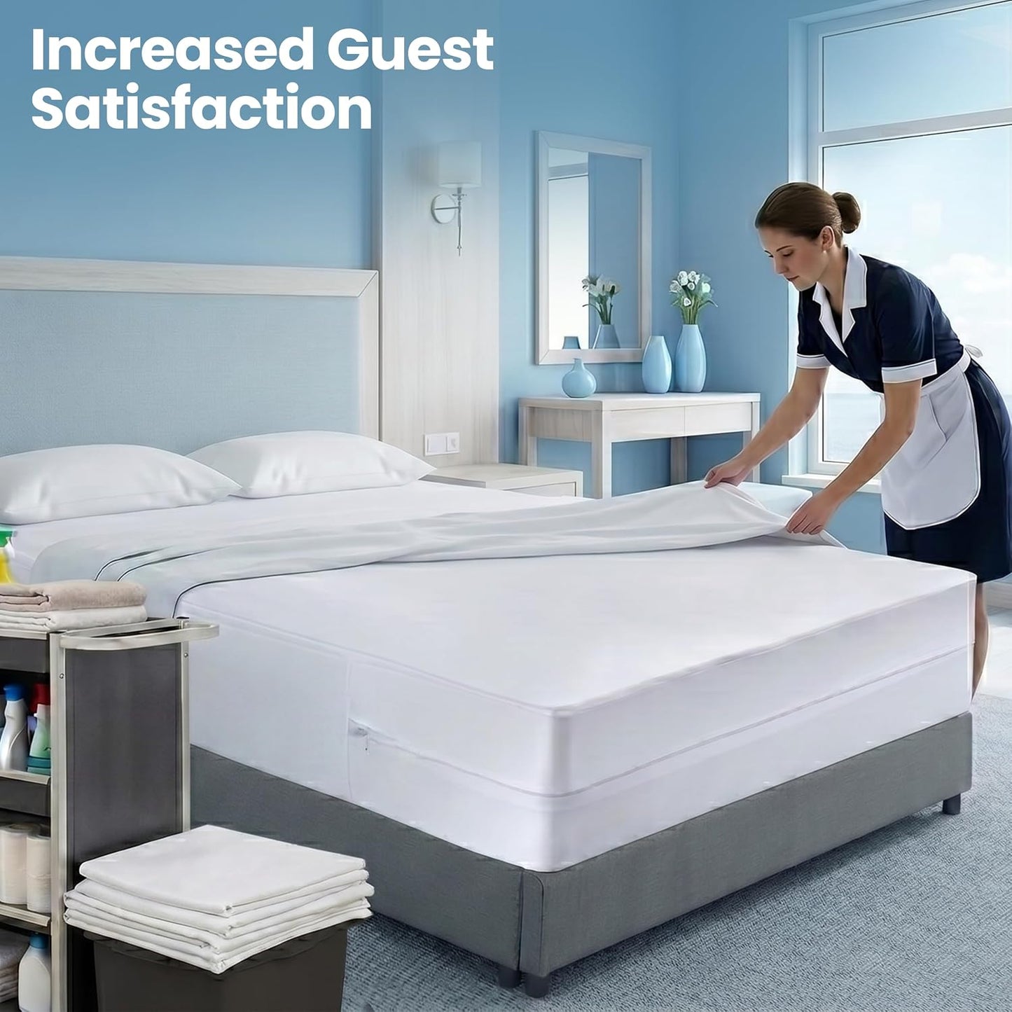 Utopia Bedding Mattress Protector Zippered Twin XL Size, 100% Waterproof Bed Bug and Dust Mite Proof Mattress Encasement, Absorbent 6 Sided Mattress Cover
